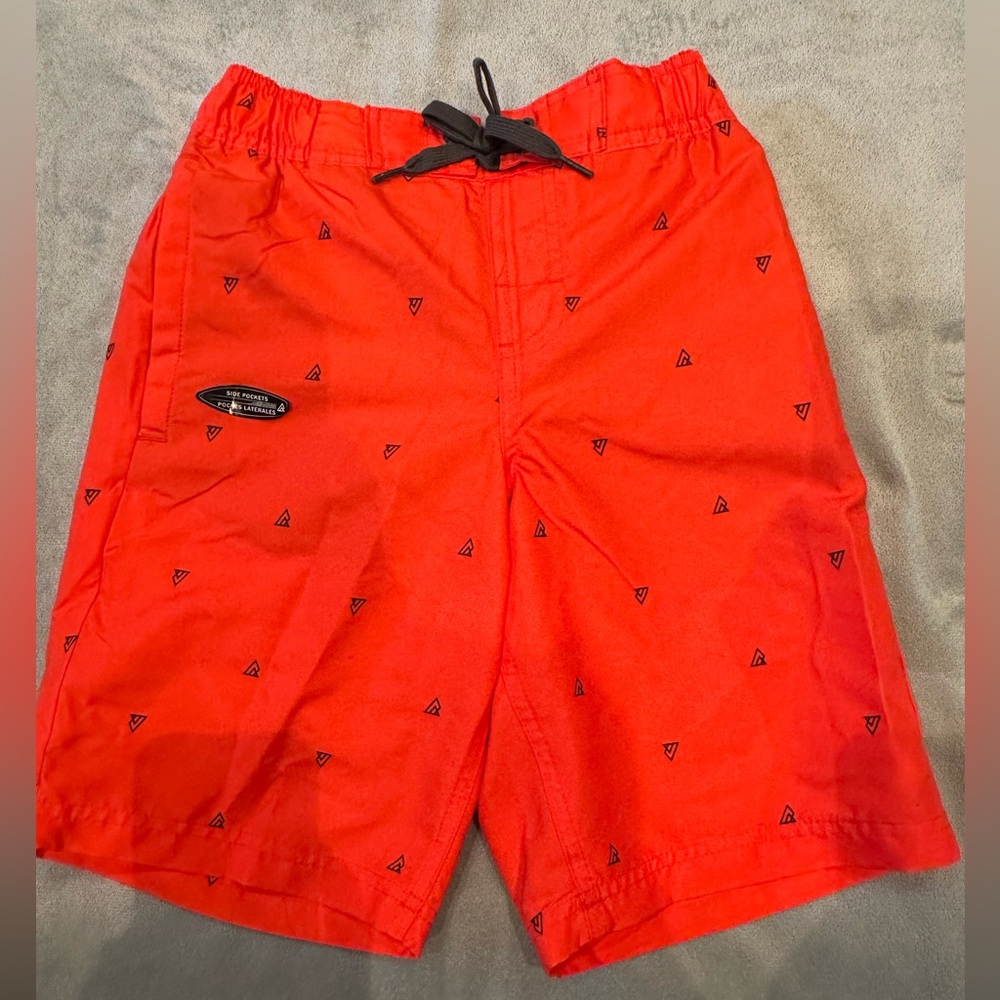 QUIKSILVER Boys Size Medium Black & Orange Swim Trunks